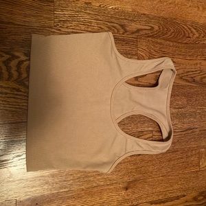 Plain tan cropped tanktop